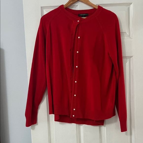 Red Cardigan with Pearl Buttons set - Picture 1 of 4
